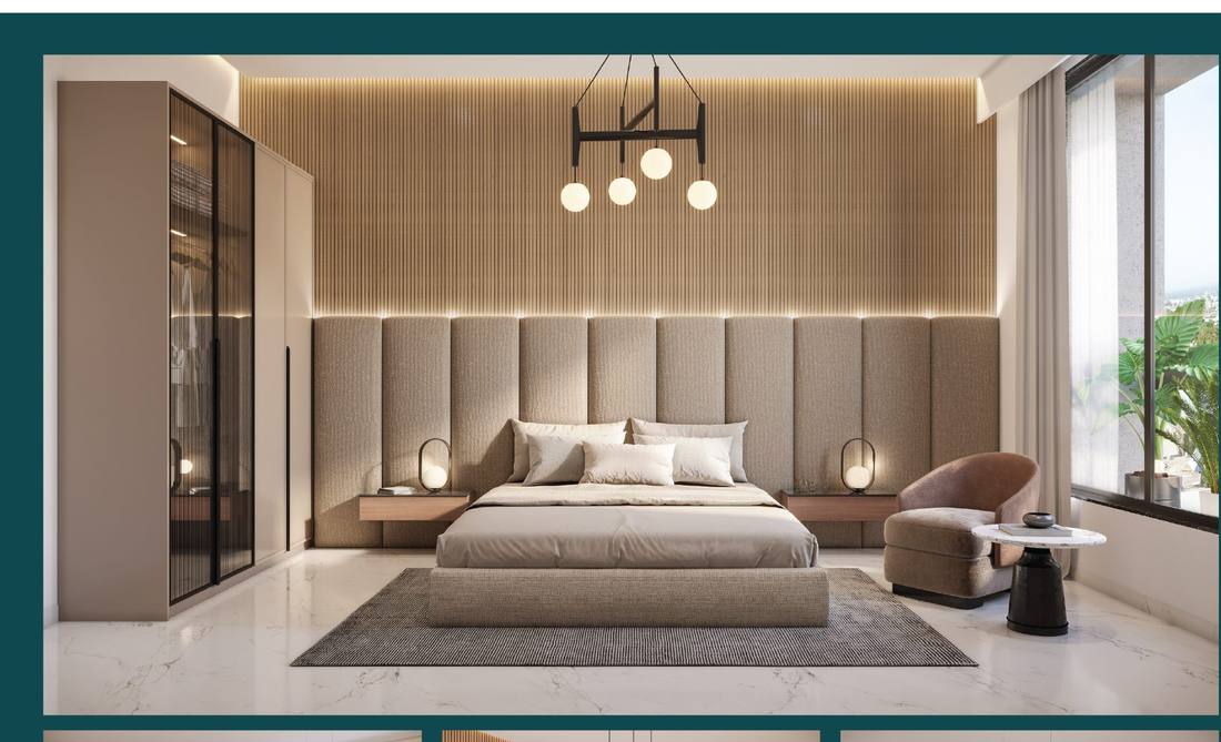 Master bedroom interior finish, Divyam Pravesh